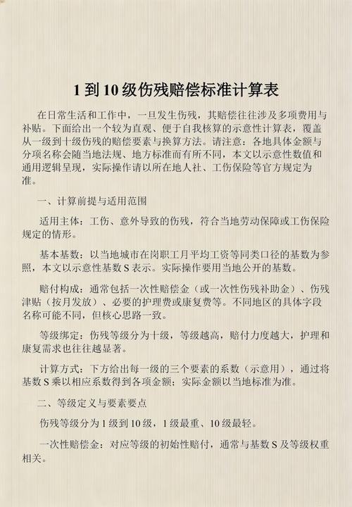 北京工伤伤残等级对应赔偿金额参考表