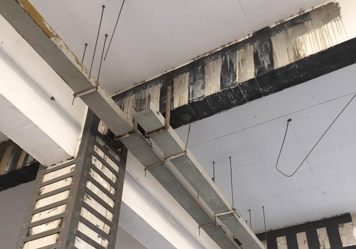 旧房改造槽钢加固梁柱施工过程