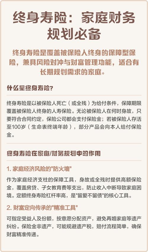 家庭资产预留终身寿险规划笔记