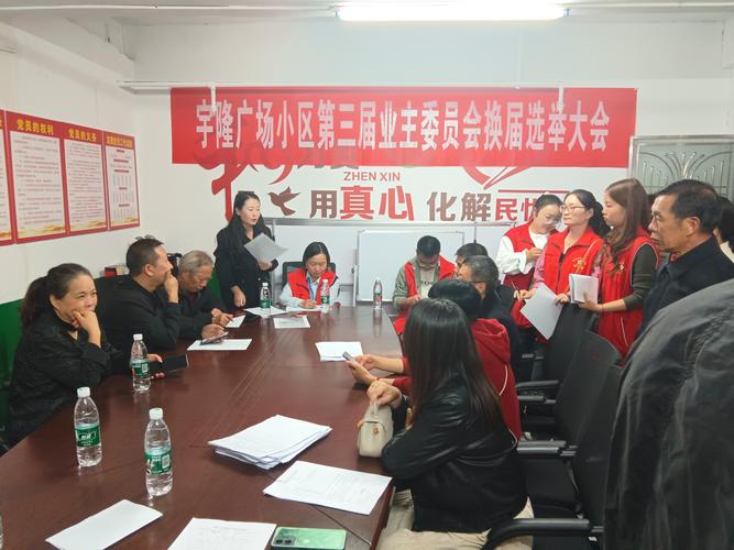小区业主大会电梯分摊投票现场