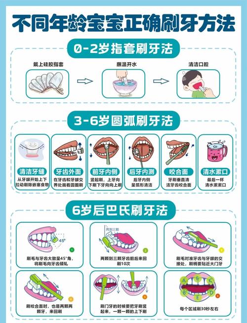 0-3岁宝宝乳牙刷牙正确姿势示意图