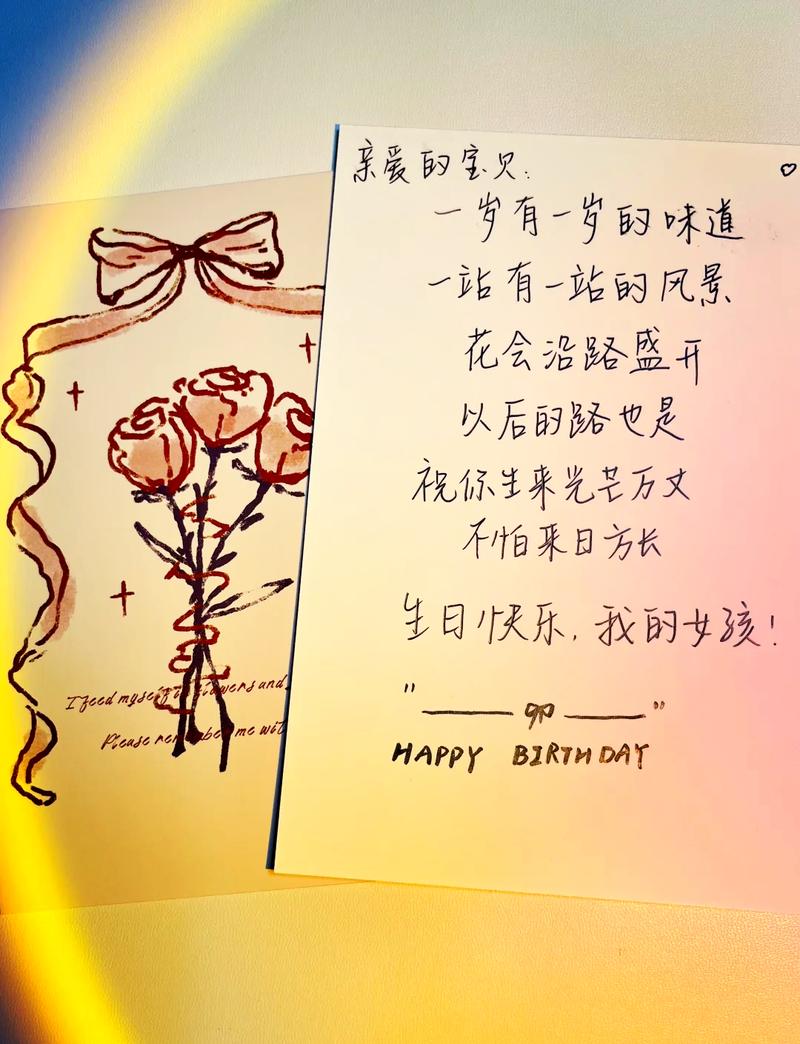 小型家庭生日派对手写布置装饰贺卡