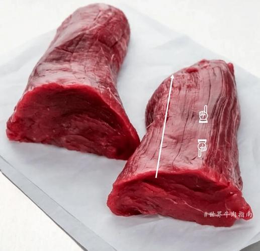 烧烤前逆纹理切厚切牛肉块实拍图