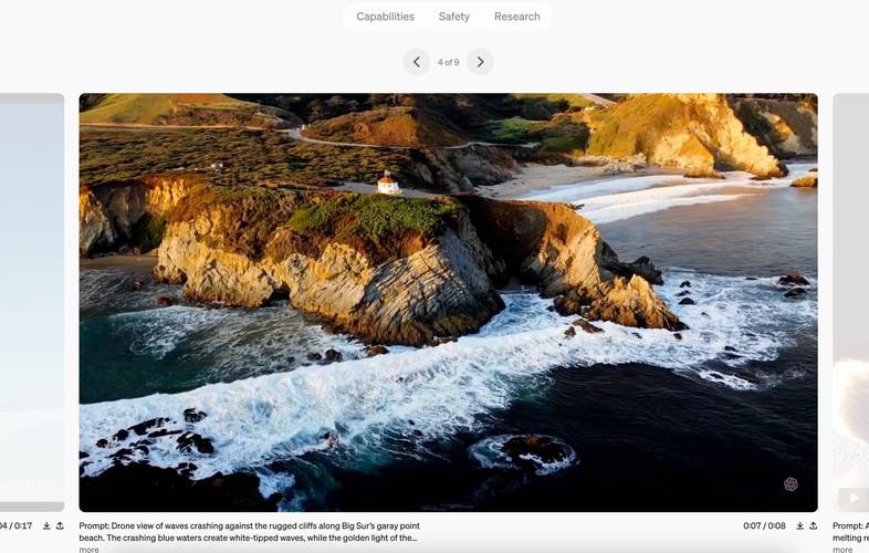 OpenAI Sora生成逼真视频的示例画面