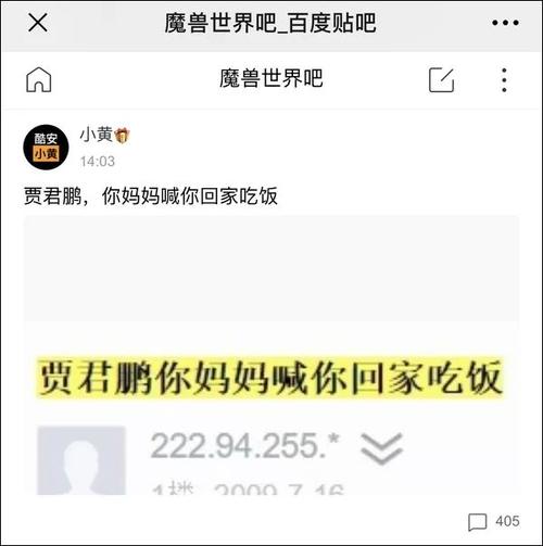 2010年百度贴吧贾君鹏热梗原帖截图