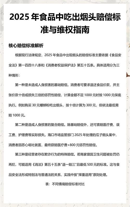 消费维权法定赔偿规则整理表