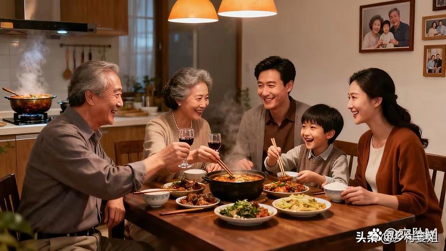 家庭晚餐时父母给孩子讲历史故事