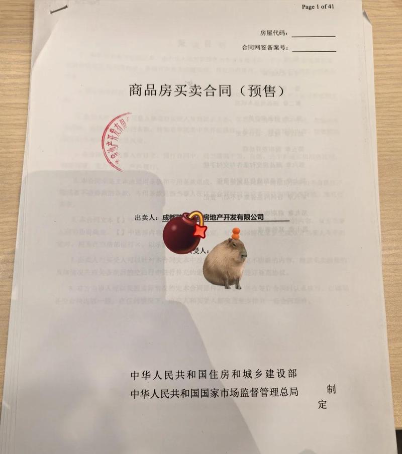 购房合同签字页散页补充协议实拍
