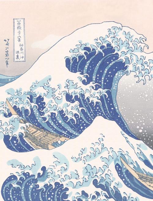 神奈川冲浪里葛饰北斋浪花细节