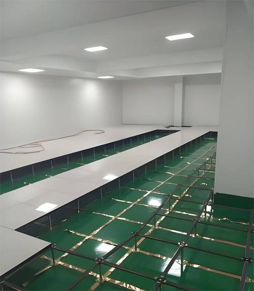 工业厂房防静电地坪导电铜箔铺设示意图
