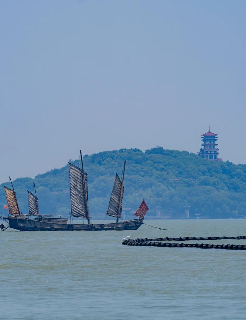 无锡鼋头渚太湖游船航行景观