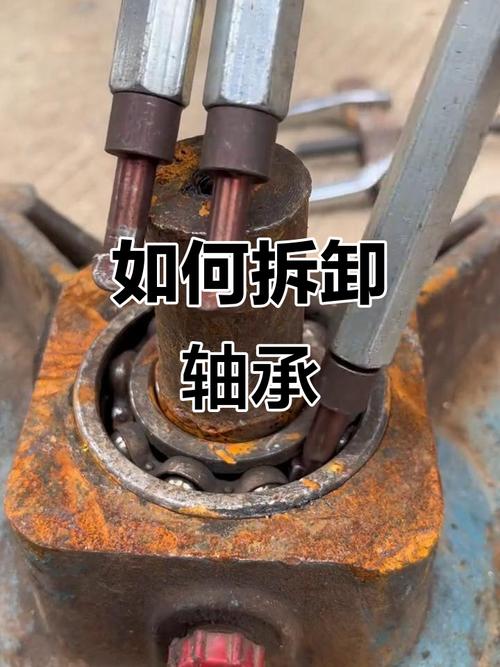 拆解后的钢厂辊道减速机故障轴承