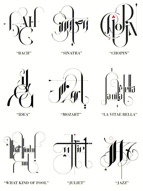 西文字体R字腿细节对比图