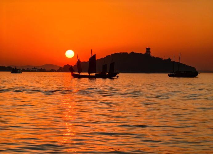 太湖新天地落日