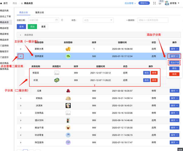 社区鲜果店用户分层标签后台界面