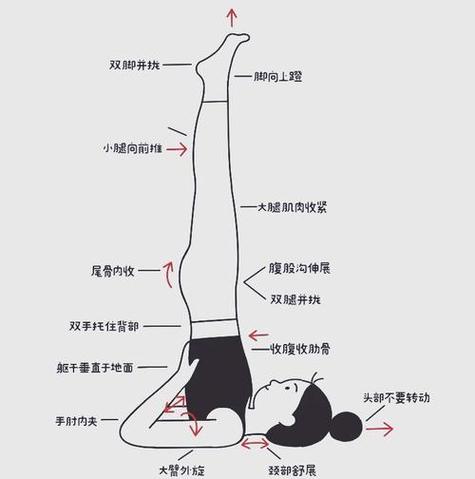 瑜伽初学者错误倒立导致颈部受伤示意图