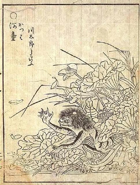 日本神话河童形象古代浮世绘