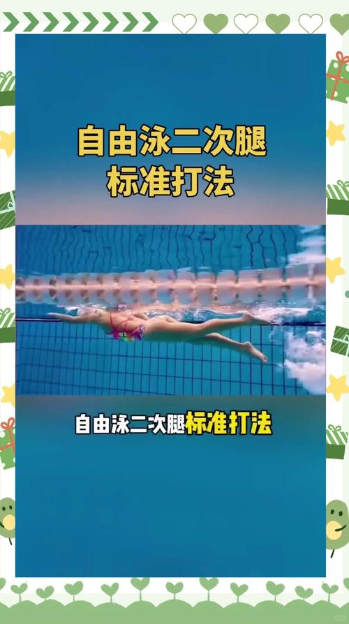 自由泳正确打腿膝盖微曲脚踝放松示意图