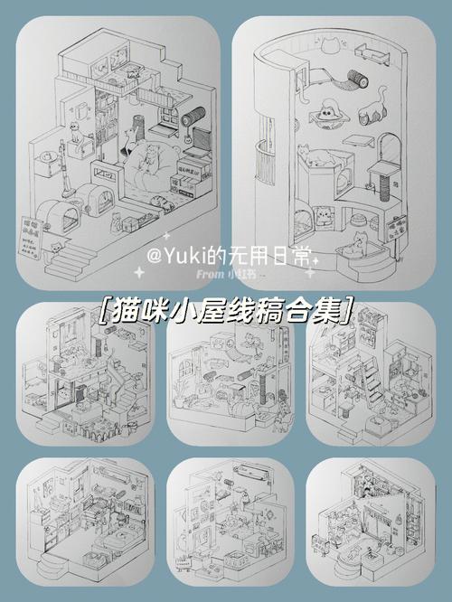 中学生手绘AI辅助设计的流浪猫屋草稿