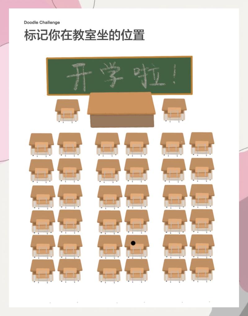 中学教室后排学生自选座位的桌面涂鸦
