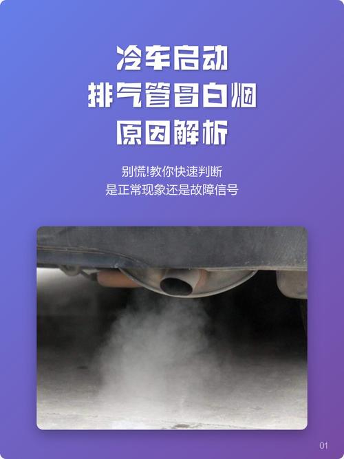 汽车冷启动排气管排烟状态对比实拍