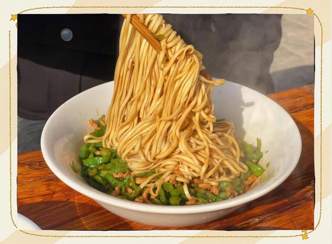 扬州干拌面碱水面条特写