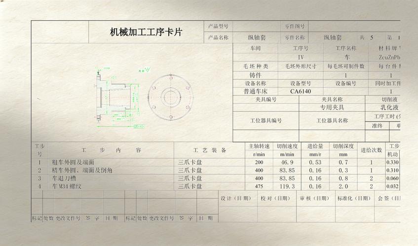 机械加工车间工位上的手写工序质量检验卡实拍