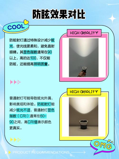 防眩射灯与普通射灯眩光对比图