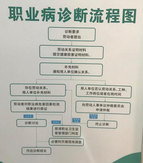 职业病诊断鉴定流程步骤示意图