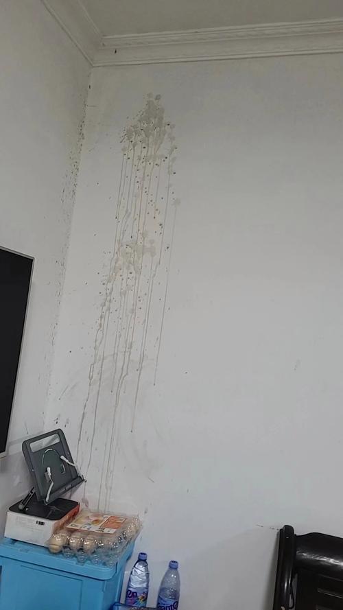 家装硅藻泥墙面溅油污染实拍