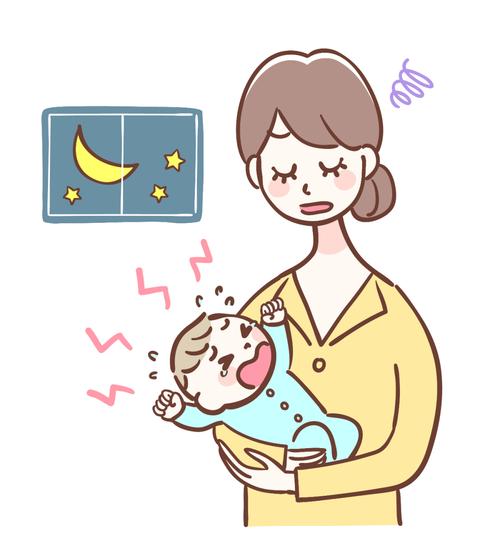 深夜宝宝做噩梦哭醒妈妈安抚场景