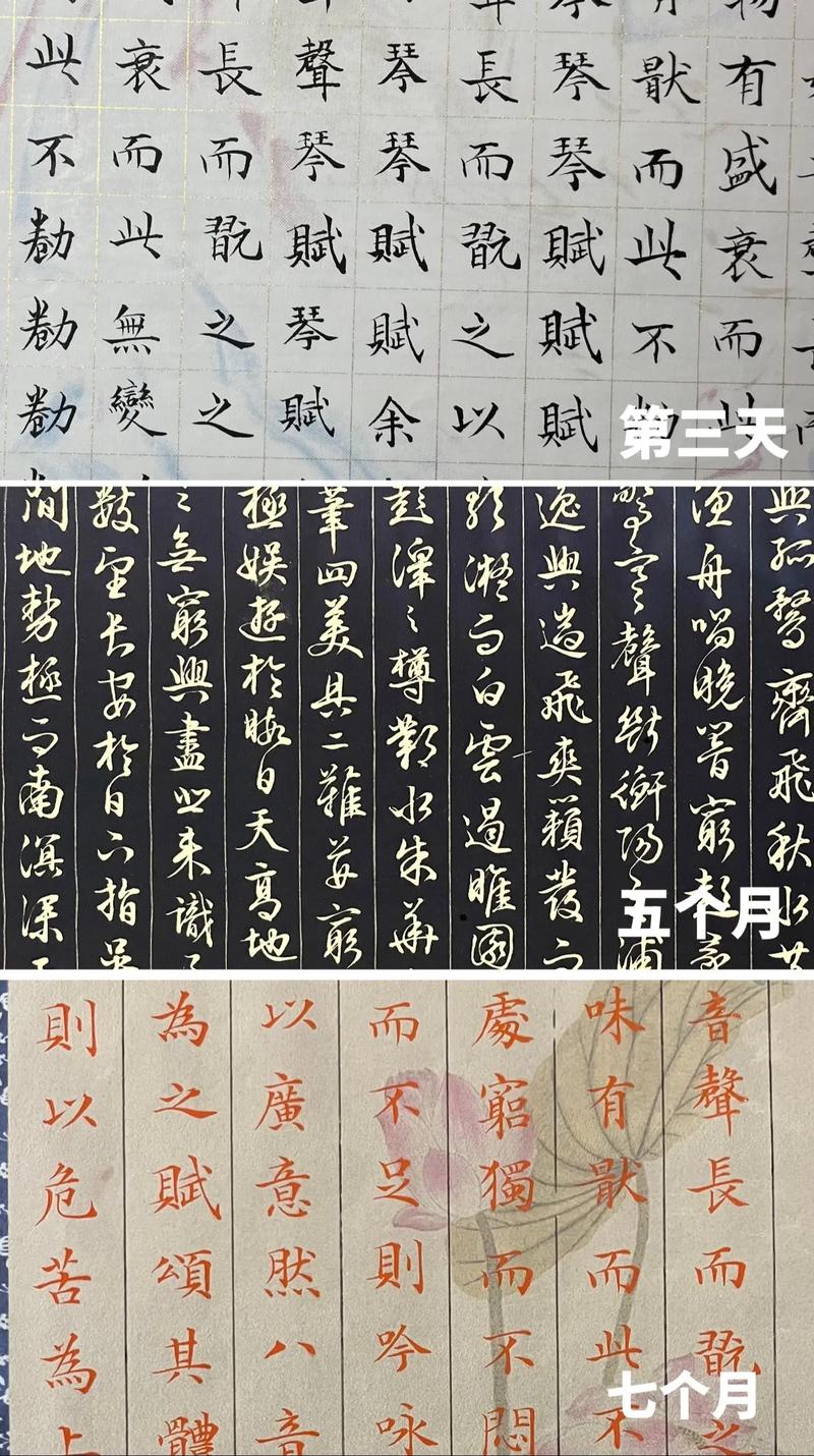 书法临帖对比原帖细节分析过程