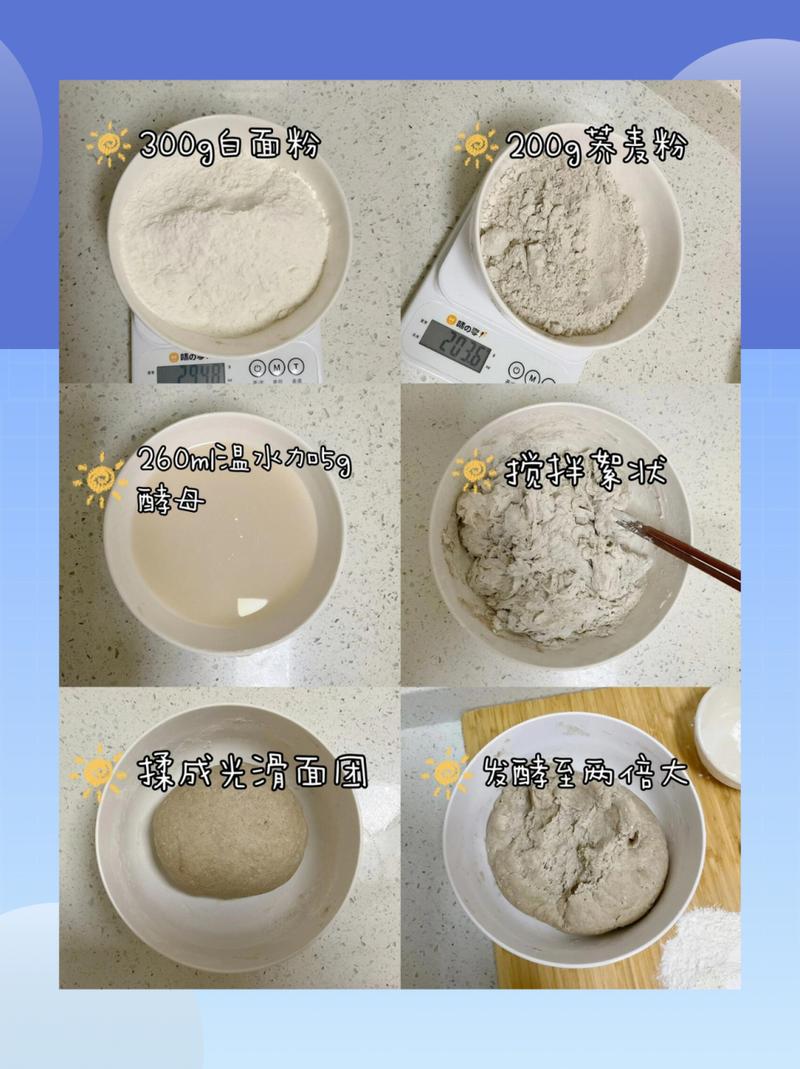 和面揉面团过程示意图