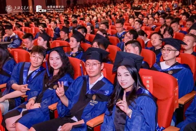 MBA毕业典礼戴学位帽场景