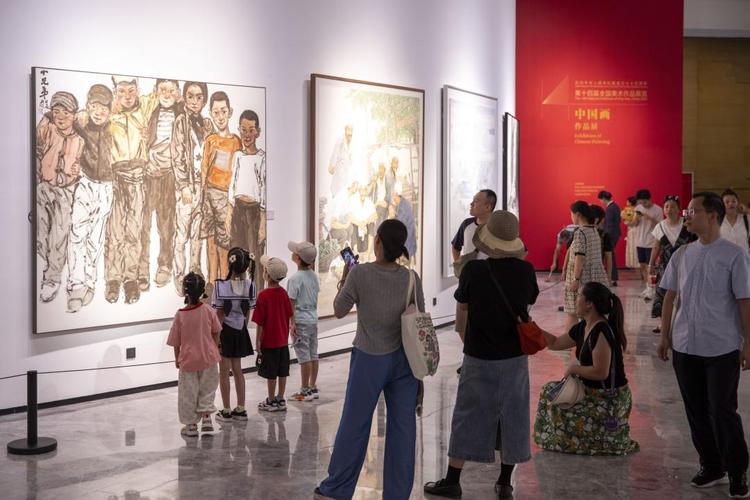 美术馆展览新闻摄影拍摄画作现场