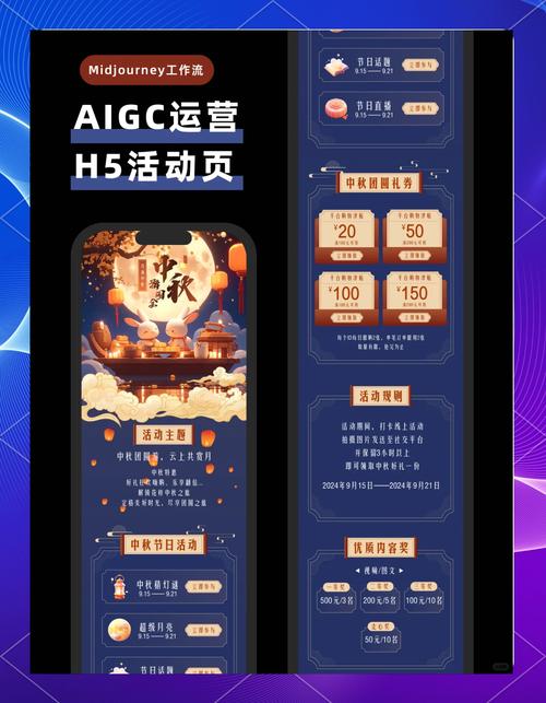 普通人手机端AIGC生成咖啡店中秋活动海报界面