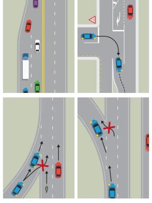 道路驾驶紧急避险避让行人场景示意图
