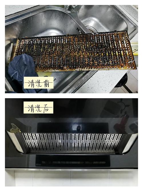 家用吹风机进风网积灰清洁对比图