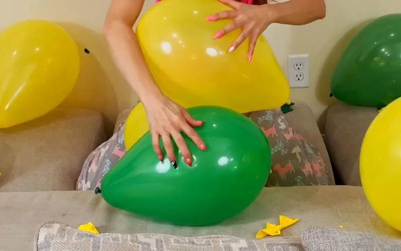 child scared of balloon popping close-up