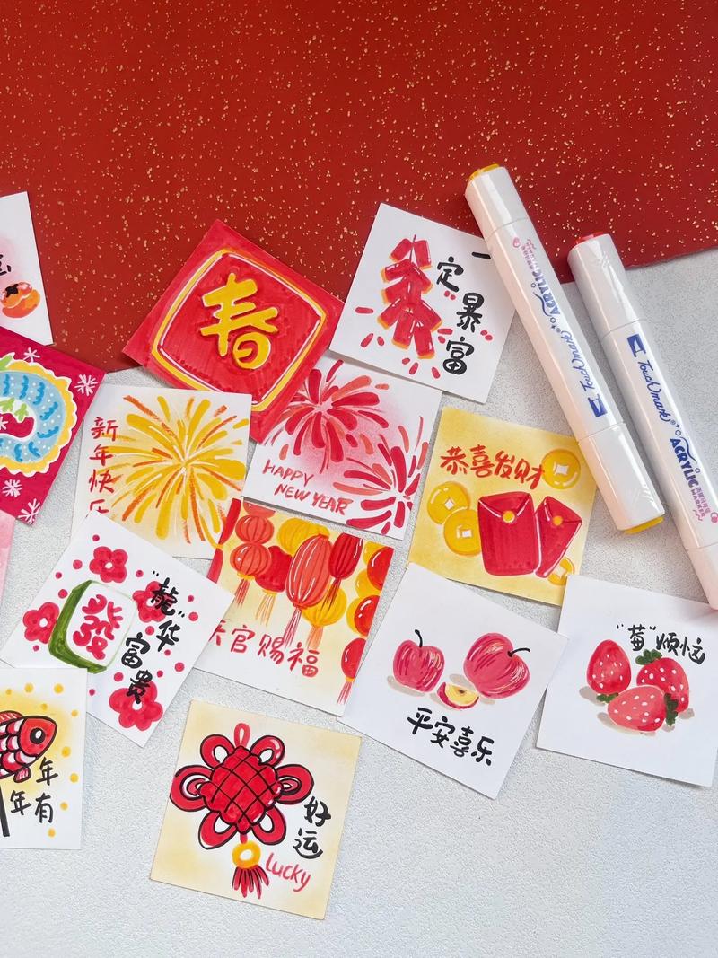冰箱门上贴满家庭留言和儿童画作