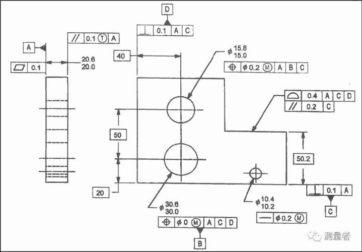 机械箱体孔平行度误差示意图