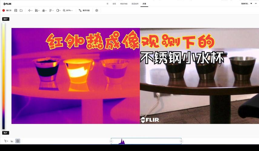 同温度不同氧化程度不锈钢红外热成像对比图