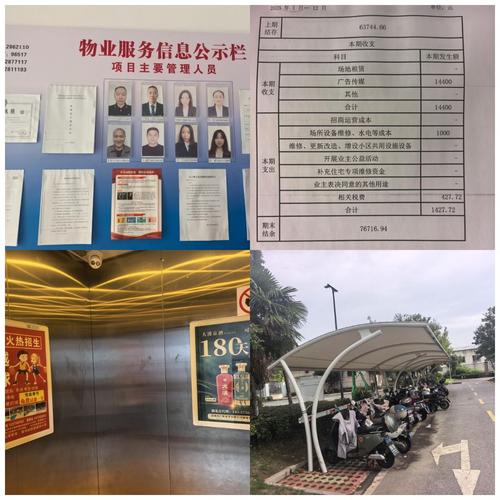 小区物业公共收益收支公示栏实拍图