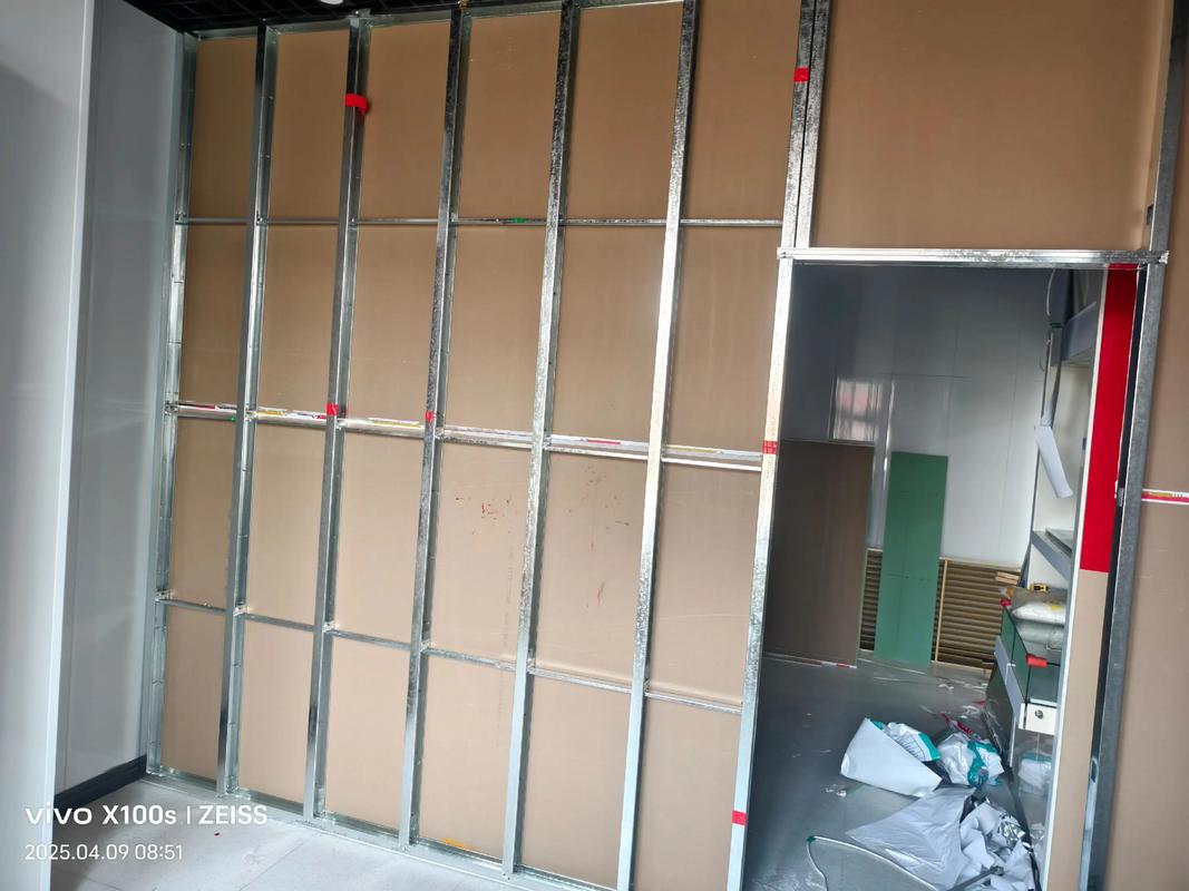 背景墙施工轻钢龙骨搭建