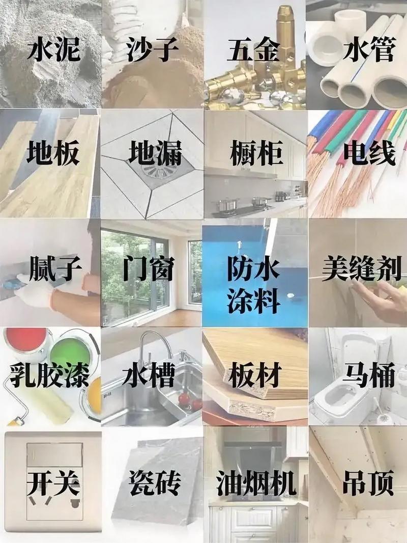 家装安装常用辅材分类实拍图