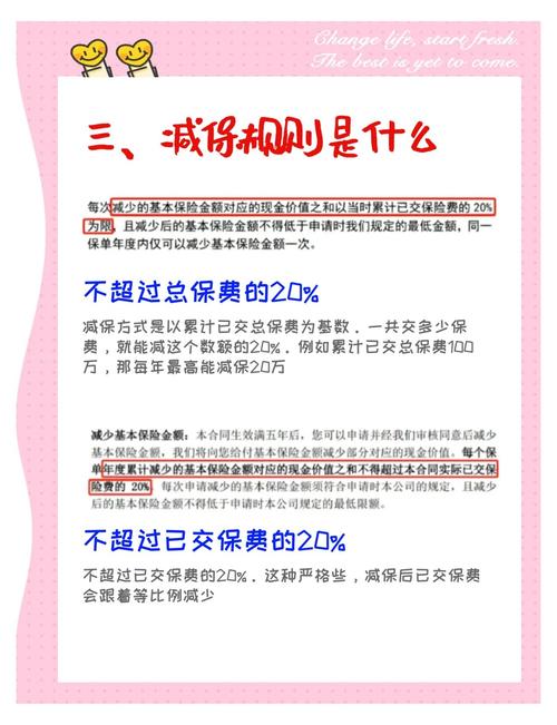 人寿保险保单减保规则条款示例