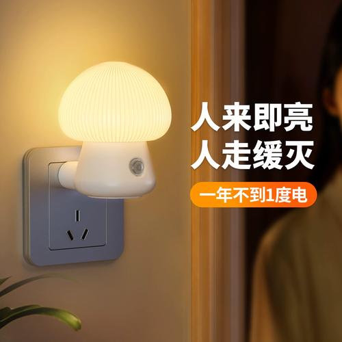 插电式人体感应小夜灯实景