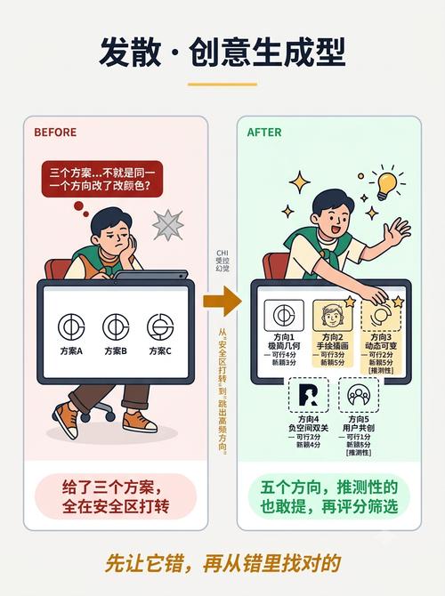 模糊提示词与精准提示词的AI输出对比示意图