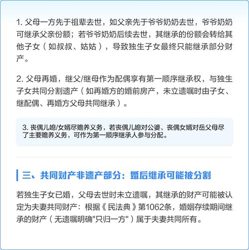 独生子女继承遗产受限案例示意图
