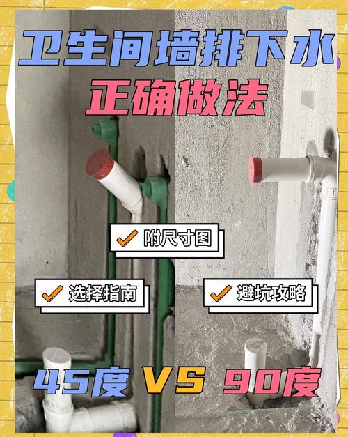 卫生间墙排下水开槽布管施工图